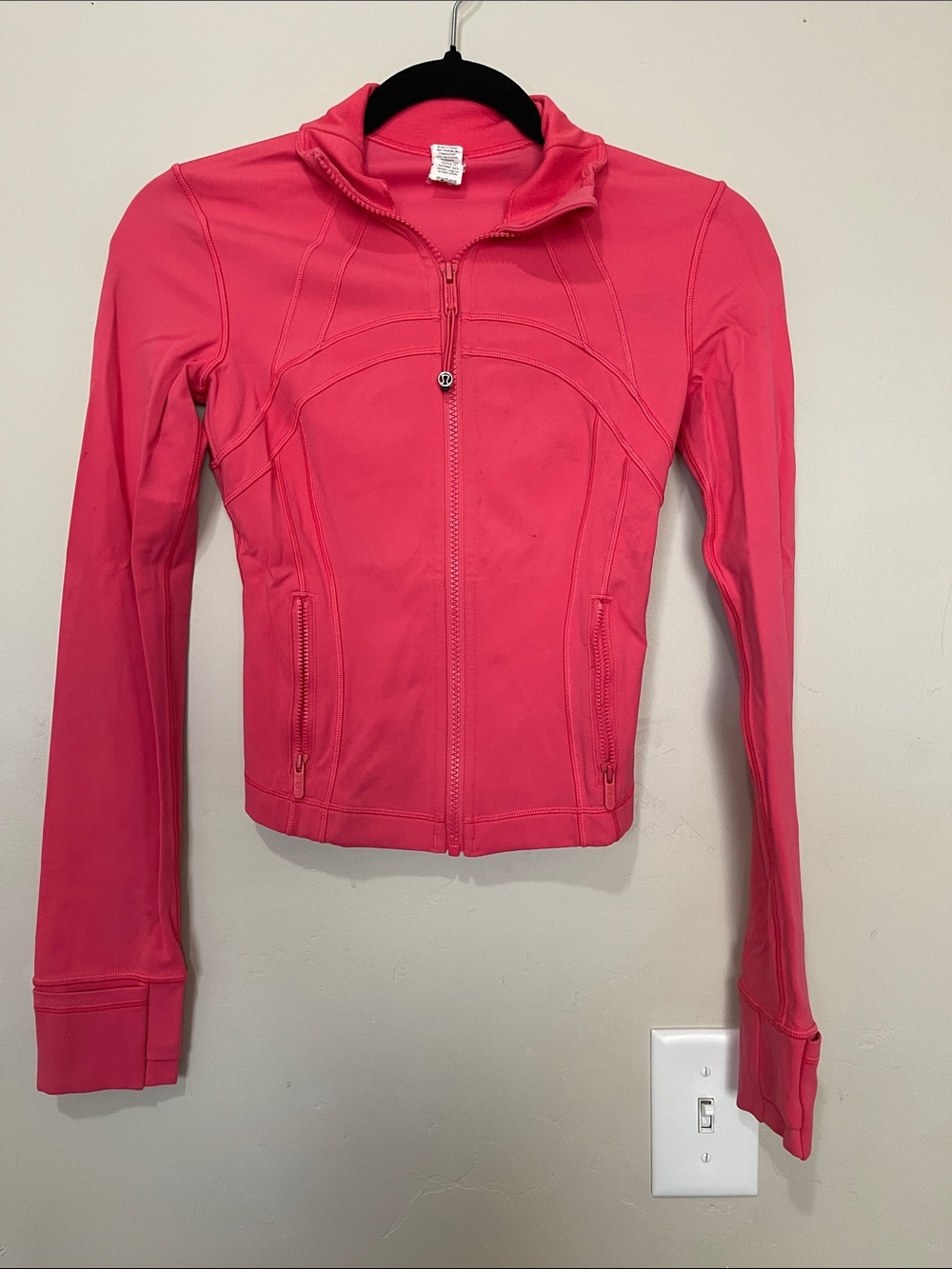 Lululemon Pink Full-Zip Define Cropped Jacket with Logo